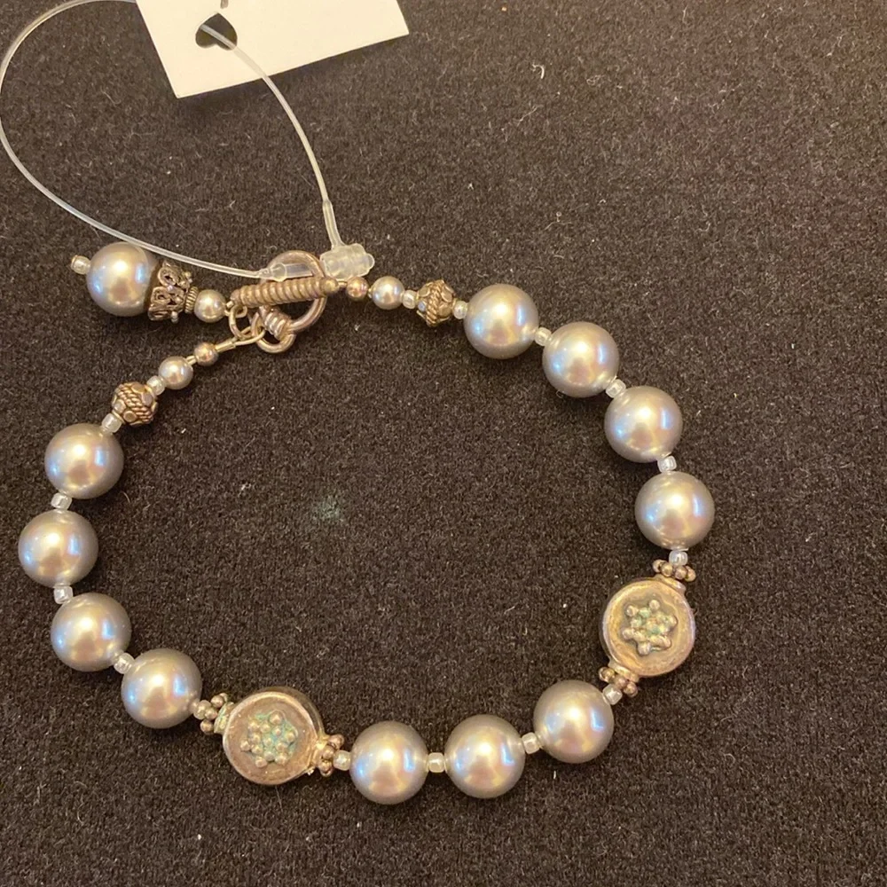 Handcrafted Glitz beads and beyond - faux silver pearls & sterling beads - Picture 2 of 4